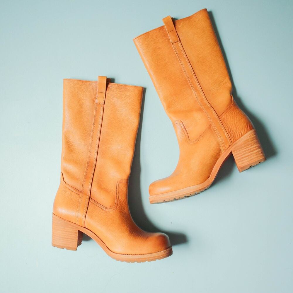 Cleo + Wolf Scout Genuine Leather Block Heel High Rise Boots Womens 9.5 Western